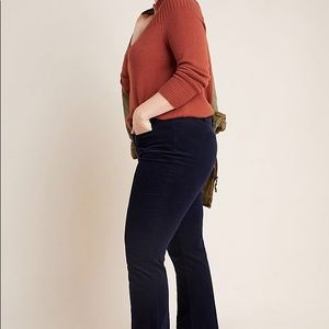 Anthropologie Navy Blue Corduroy Cropped Pants